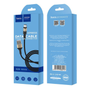 Кабель HOCO X26 MicroUSB, 1,0м, тканевый, черно-золотой