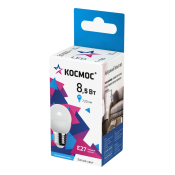 Лампа э/сб КОСМОС LED 8,5W/70W E27 4500К 720лм шар