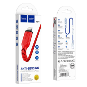 Кабель HOCO X59 Lightning, 1,0м, текстильный, красный