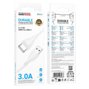 Кабель BOROFONE BX121 Type-C, 3,0A, 1,0м, белый