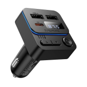 Автомобильный FM-модулятор Borofone BC60, Bluetooth 5.4, 2 USB, Type-C, PD20W+15W, дисплей, чёрный