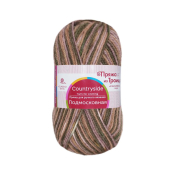 Подмосковная секционная  (50% шерсть + 50% акрил) 100гр. 250м. №2602 коричнево-бежевый