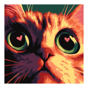 Ркн-143 Картина по номерам Lori для малышей картон 20х20 "Кото-любовь"