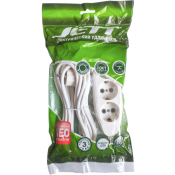 Сетевой удлинитель Jett 3 розетки, 16A,  5,0м, белый, с заземлением