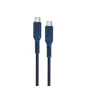Кабель HOCO X59 Type-C - Type-C, 1,0м, PD60W, текстильный, синий