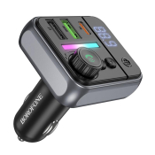 Автомобильный FM-модулятор Borofone BC50, Bluetooth, 2 USB, Type-C, PD20W, QC3.0, дисплей, чёрный