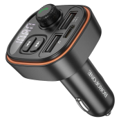 Автомобильный FM-модулятор Borofone BC59, Bluetooth, 2 USB, Type-C, PD15W, QC3.0, дисплей, чёрный