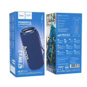 Колонка портативная Bluetooth HOCO HC27, 2x8W, v5.4, USB, MicroSD, FM, TWS, синяя