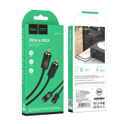 Кабель AUX HOCO UPA29 2RCA - 2RCA, M-M, 1.5м, нейлон, чёрный
