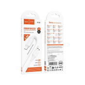 Кабель HOCO X120 MicroUSB, 1,0м, белый