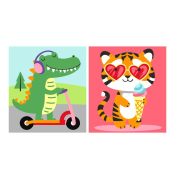 Ркн-138 Картина по номерам Lori для малышей картон 15х13,5, 2 шт. "Летнее приключение"