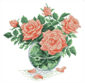 Набор для вышивания крестом "Букет чайных роз" 5032 (21*21см)