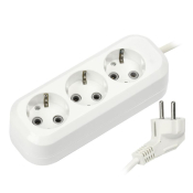 Сетевой удлинитель SMARTBUY 3 розетки, 16A,  2,0м, белый, с заземлением