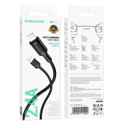 Кабель BOROFONE BX111 Lightning, 2,4A, 1,0м, чёрный