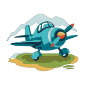 Рхд-006 Картина по номерам Lori на холсте 20х20 детская "Самолет"