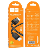 Кабель HOCO X113 Type-C, 1,0м, 2.4A, нейлон, чёрный