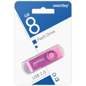 Флеш-карта SMARTBUY  8GB Twist, USB 2.0, розовая