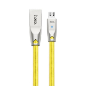 Кабель HOCO  U09 MicroUSB, 1,2м, металлическая оплётка, золото