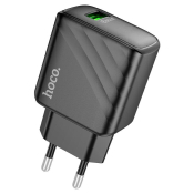 Адаптер HOCO CS21A USB, 3,0A, 18W, QC3.0, черный