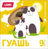 Гф-002 Гуашь "Funny Friends", 9 цветов по 15 мл