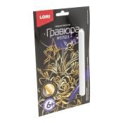 Гр-614 Гравюра малая "Пышный пион" (золото)