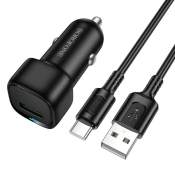 АЗУ BOROFONE BZ34 1 USB, 3,0A, QC3.0, 18W, с кабелем Type-C, чёрный