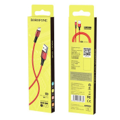 Кабель BOROFONE BX20 Lightning, 1,0м, тканевый, красный