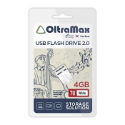 Флеш-карта OLTRAMAX  4GB 70, Mini, USB 2.0, белая