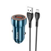АЗУ HOCO Z46 1 USB, 3,0A, с кабелем MicroUSB, QC3.0, 18W, синий