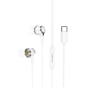 Наушники BOROFONE BM90, Type-C, внутриканальные, с микрофоном, белые