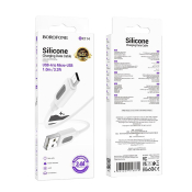 Кабель BOROFONE BX114 MicroUSB, 2,4A, силикон, 1,0м, белый