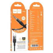 Кабель AUX HOCO UPA27 Jack3,5 - Type-C, M-M, 2х контактный, силиконовый, 1,2м, чёрный