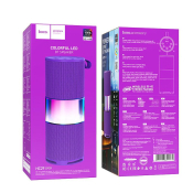 Колонка портативная Bluetooth HOCO HC29, 2x7,5W, v5.4, USB, FM, TWS, с подсветкой, фиолетовая