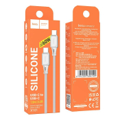 Кабель HOCO X101 Type-C - Type-C 1,0м, PD60W, 3,0A, силикон, серый