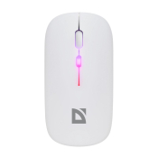 Мышь DEFENDER Coda MB-261, беспроводная, USB + Bluetooth, 1600dpi, бесшумная, белая