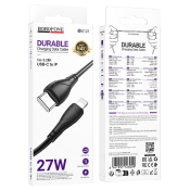 Кабель BOROFONE BX121 Type-C - Lightning, PD27W, 3,0A, 1,0м, чёрный