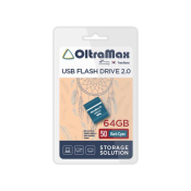 Флеш-карта OLTRAMAX 64GB 50, Mini, USB 2.0, голубой циан