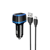 АЗУ BOROFONE BZ14 2 USB, 2,4A, с кабелем MicroUSB, черный