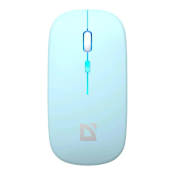 Мышь DEFENDER Coda MB-261, беспроводная, USB + Bluetooth, 1600dpi, бесшумная, голубая