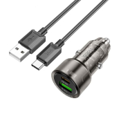 АЗУ HOCO Z52 1 USB + Type-C, 3,0A, с кабелем Type-C, QC3.0, 18W+PD20W, чёрный