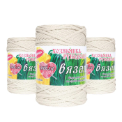 Шнур-пряжа "Я люблю вязать" (100% полиэфир) 3мм, 150гр. 100м, айвори