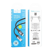 Кабель HOCO X102 MicroUSB, 1,0м, текстильный, чёрный