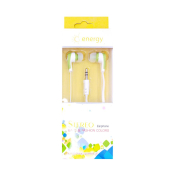 Наушники AUDIO ENERGY ZY-8808 внутриканальные, бело-зелёные