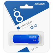 Флеш-карта SMARTBUY  8GB Clue, USB 2.0, синяя