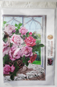Вышивка на искусственном шелке "Розы для тебя" ББ-606 (32,5*43см)