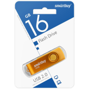 Флеш-карта SMARTBUY 16GB Twist, USB 2.0, жёлтая