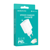 Адаптер BOROFONE BA38A Plus, Type-C, 3,0A, PD20W, QC3.0, белый