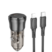 АЗУ BOROFONE BZ24 Type-C, 3,0A, с кабелем Type-C-Lightning, QC3.0, PD20W, чёрное