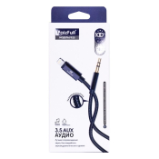 Кабель AUX Jack3,5 - Lightning, M-M, FaizFull (FP25), чёрный
