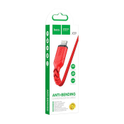 Кабель HOCO X59 Lightning, 2,0м, текстильный, красный